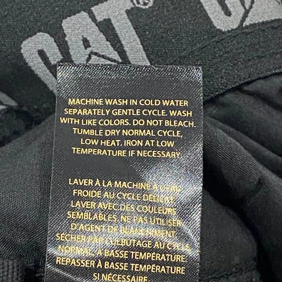 CAT Caterpillar Utility Work Pants Mens 34 x 34 Black Flex Waistband Cell Pocket - Picture 15 of 16